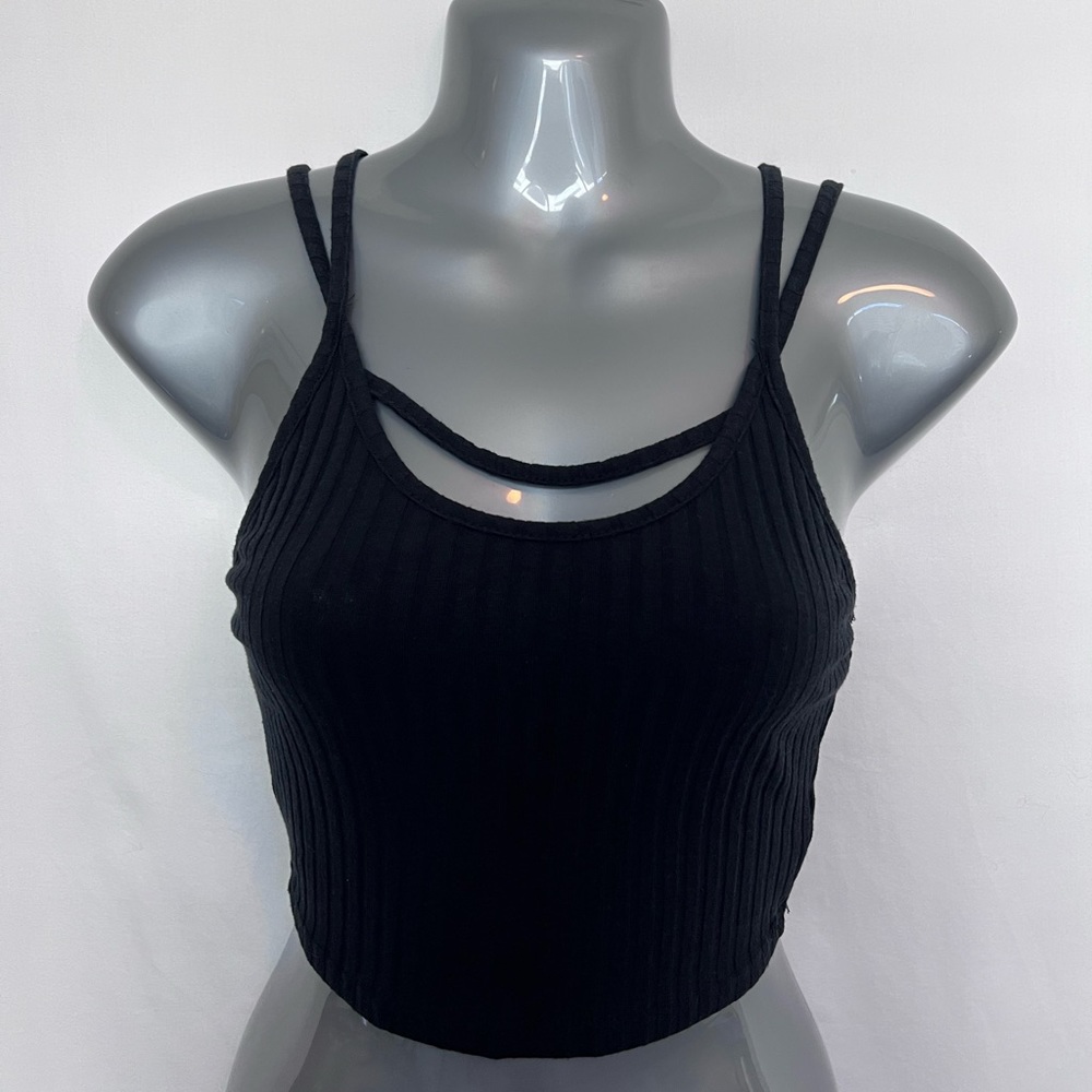 Black Strappy Crop Top